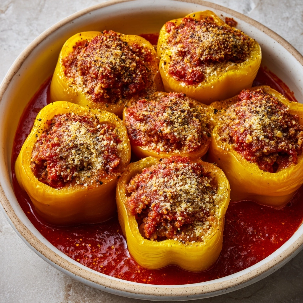 Stuffed Banana Peppers in Savory Tomato Sauce Recipe - Recipe Image