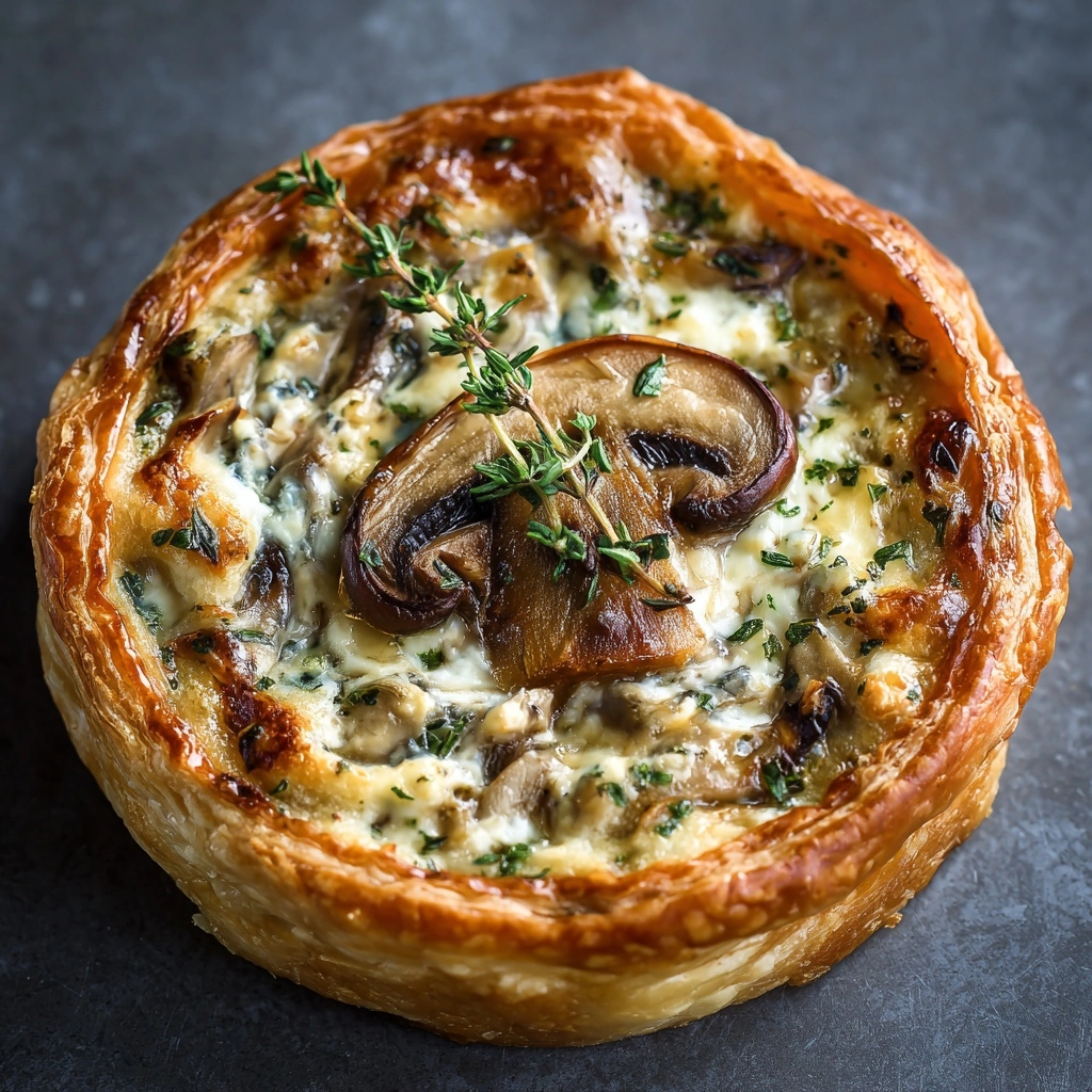 Mushroom, Shallot, and Herbed Goat Cheese Tarts Recipe - Recipe Image