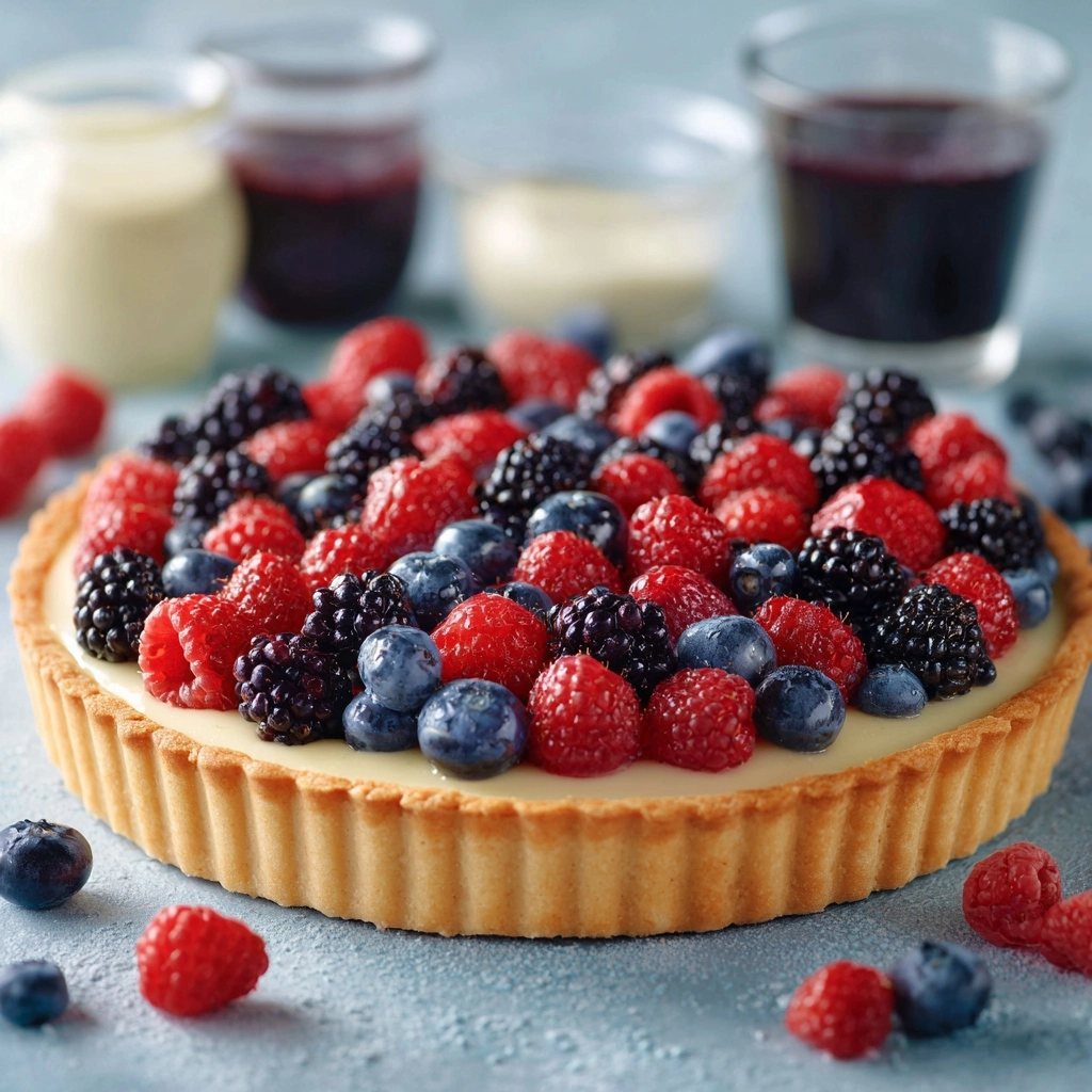 Mixed Berry Tart with Custard Filling Recipe - Recipe Image
