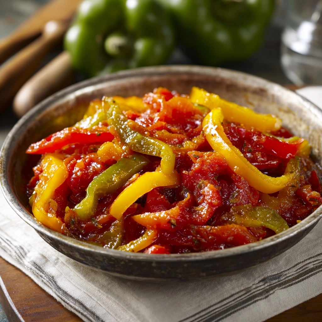 Peperonata – Italian Stewed Peppers Recipe - Recipe Image