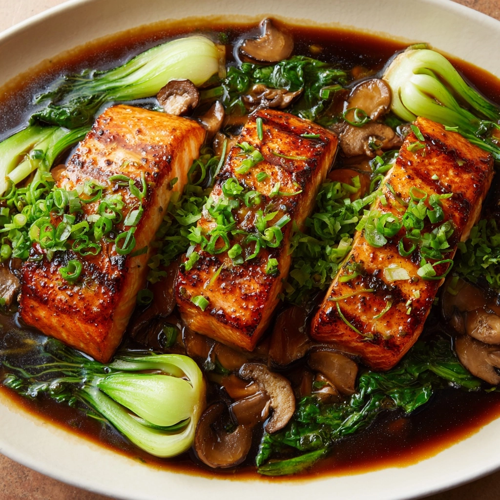Miso Glazed Black Cod on Baby Bok Choy and Shiitake Mushrooms Recipe - Recipe Image