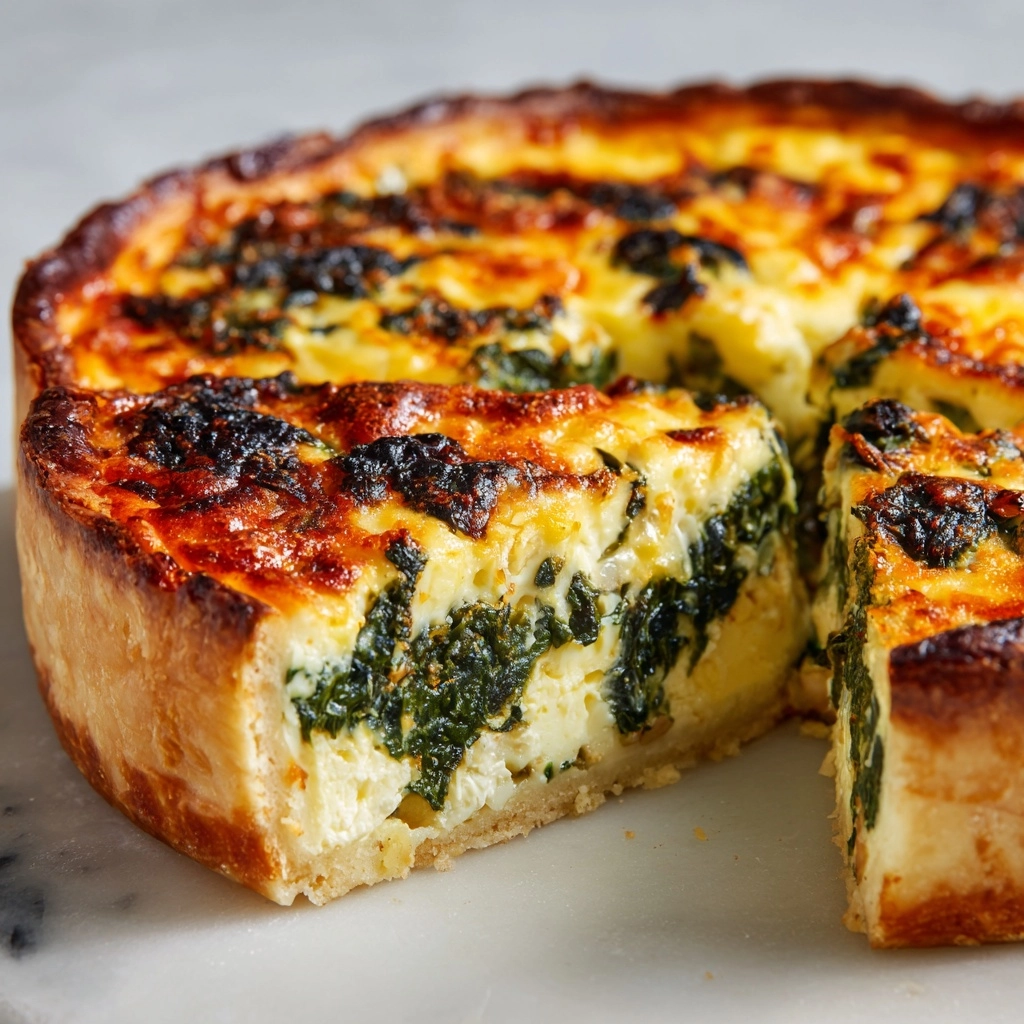 Spinach Egg Cheese Pie Recipe - Recipe Image