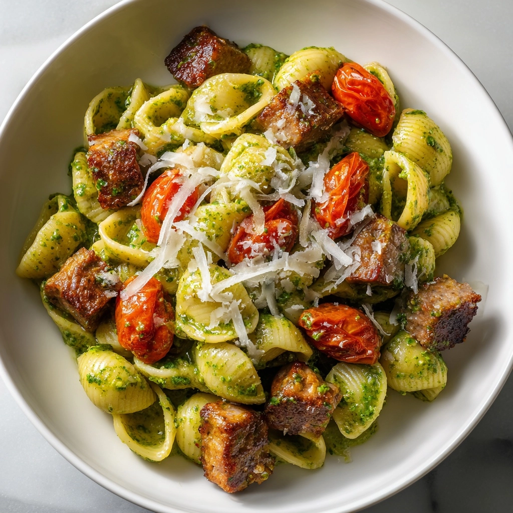 Easy Sausage Pesto Pasta for Weeknight Dinners Recipe - Recipe Image