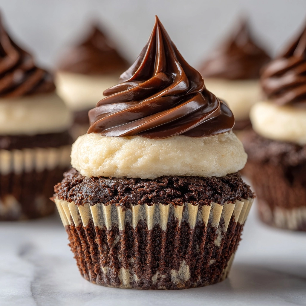 Chocolate Cheesecake Cupcakes with Whipped Ganache Frosting Recipe - Recipe Image