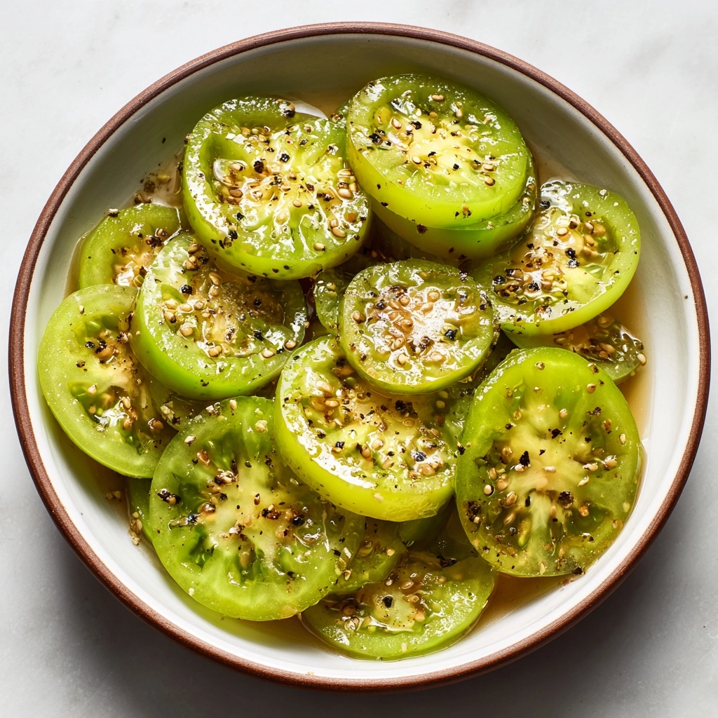 Savory Southern-Style Pickled Green Tomatoes Recipe - Recipe Image