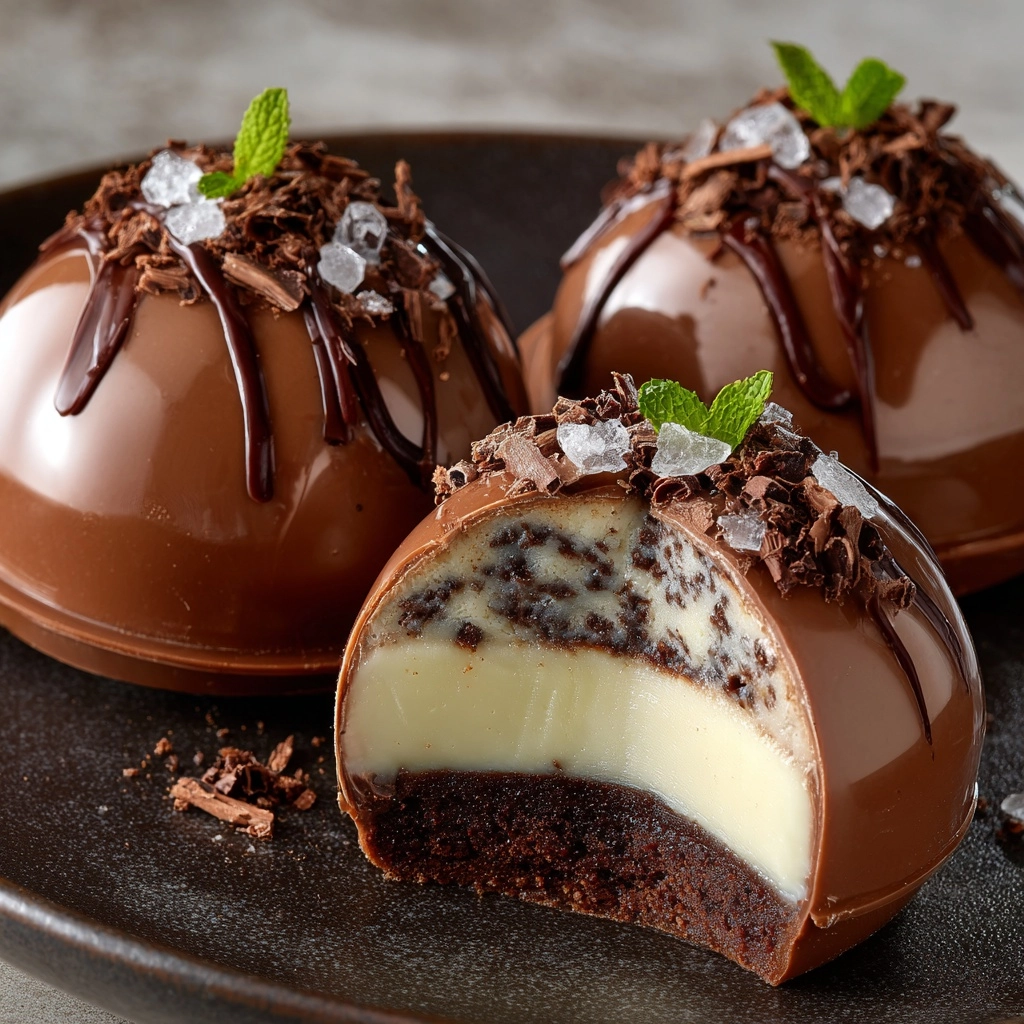 Salted Caramel Chocolate Mousse Domes Recipe - Recipe Image