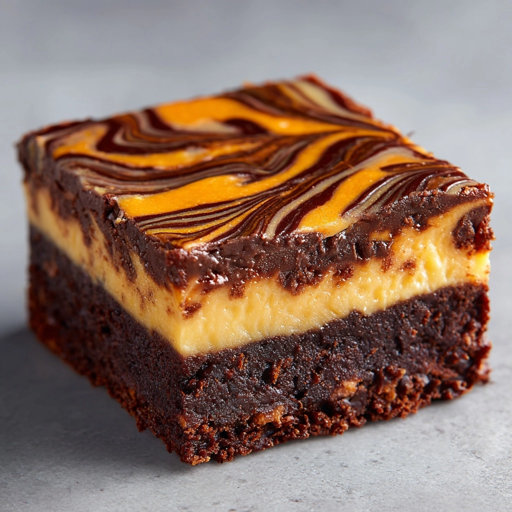 Halloween Cream Cheese Swirl Brownies Recipe - Recipe Image