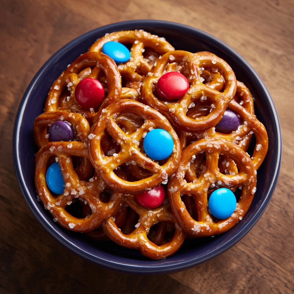 Rolo Pretzels with M&M Candies Recipe - Recipe Image