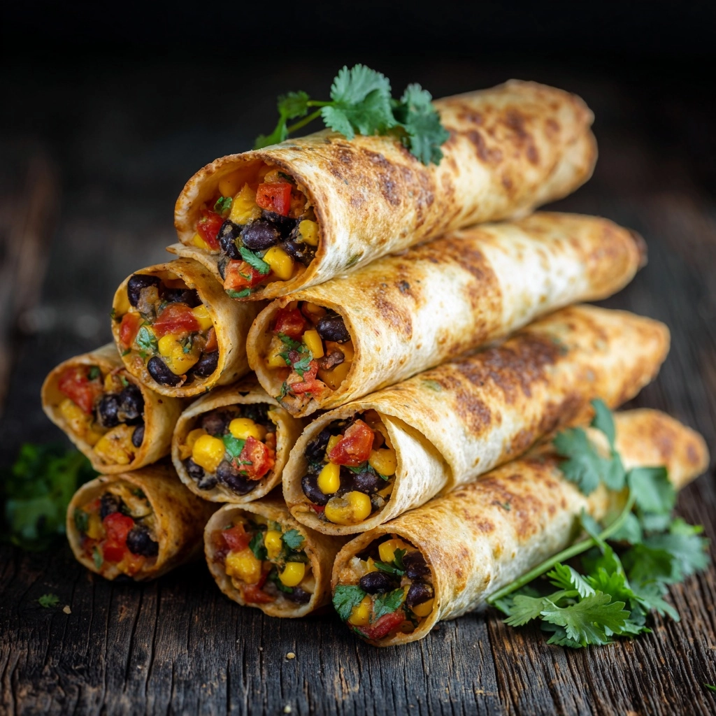 Easy Black Bean Taquitos for a Quick Snack Recipe - Recipe Image