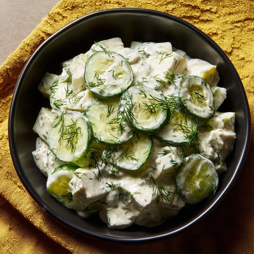 Dad’s Creamy Cucumber Salad Recipe - Recipe Image