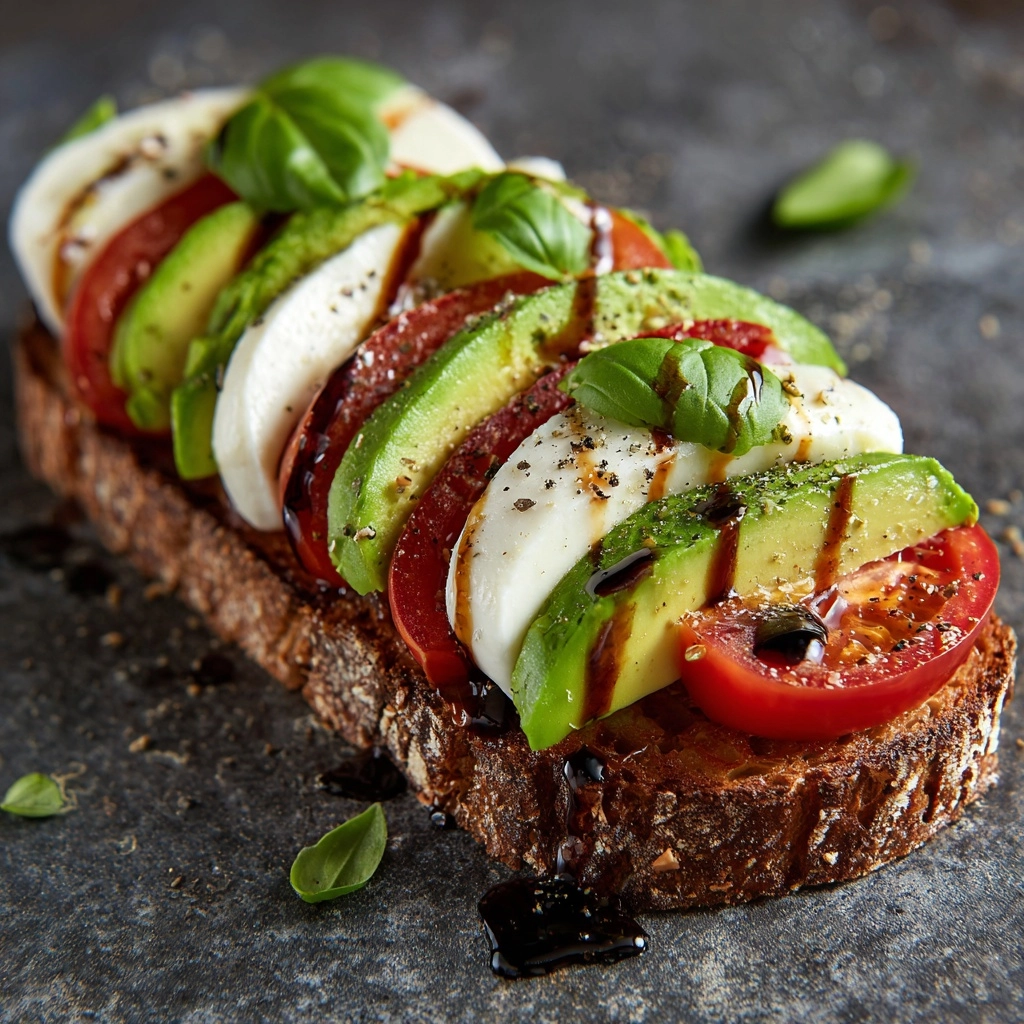 Avocado Caprese Toast Recipe - Recipe Image