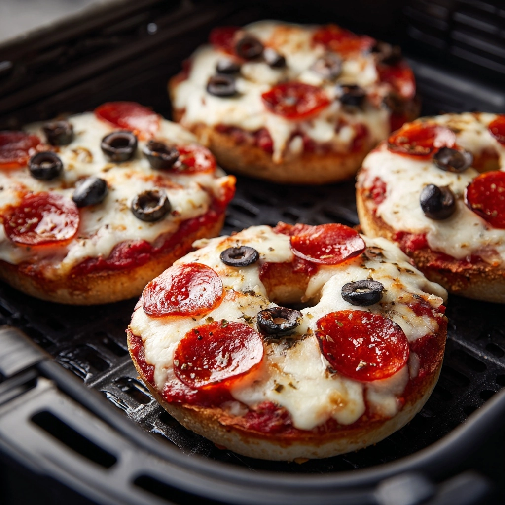 Air Fryer Pizza Bagels Recipe - Recipe Image