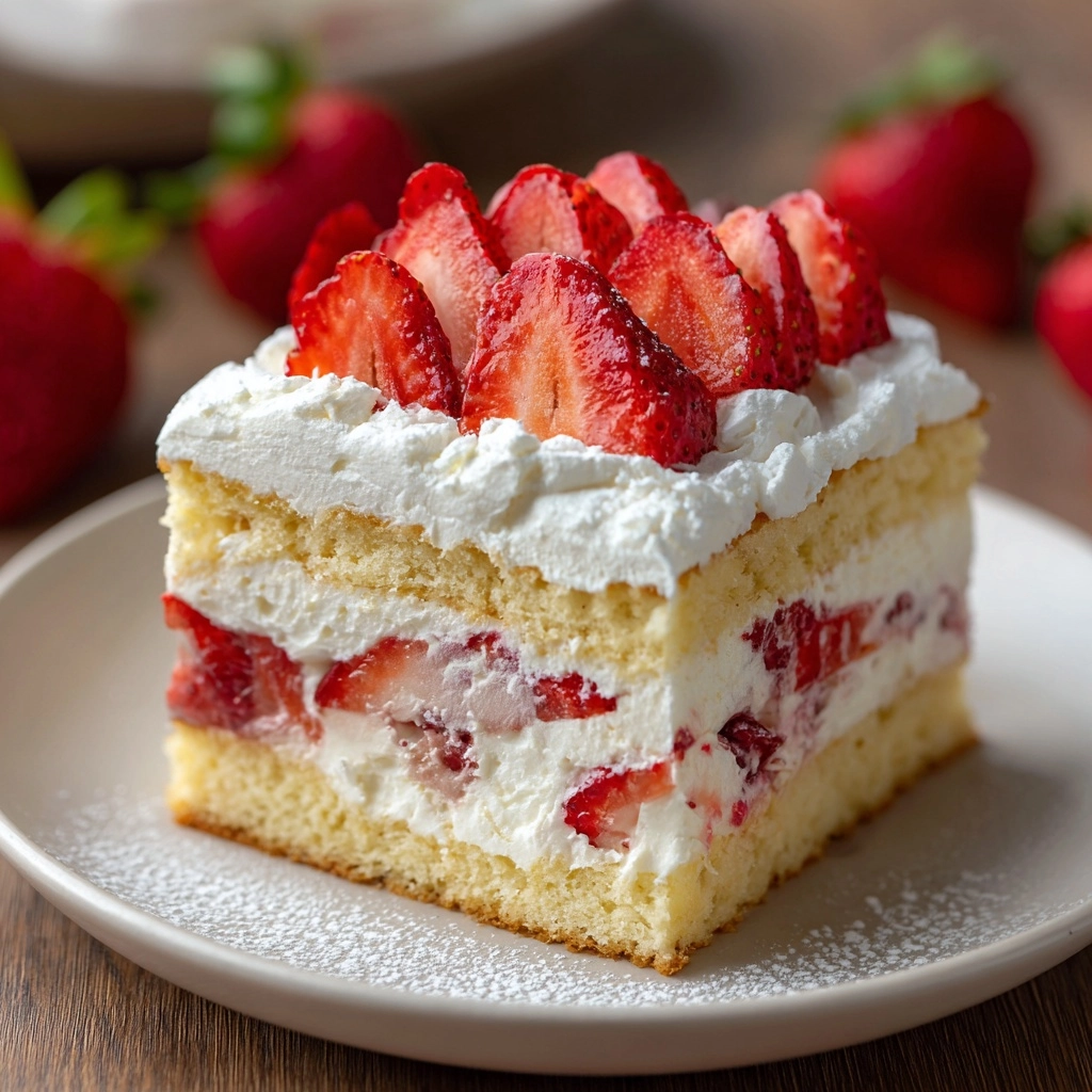 Japanese Strawberry Sponge Cake (Strawberry Shortcake) Recipe - Recipe Image