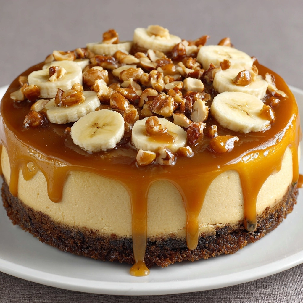Banana Caramel Nut Cheesecake Recipe - Recipe Image