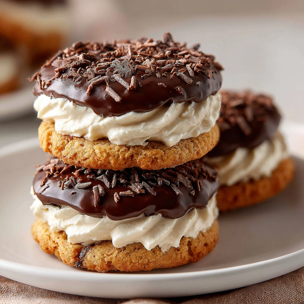Coffee & Cream Cookies with Chocolate Hazelnut Filling Recipe - Recipe Image