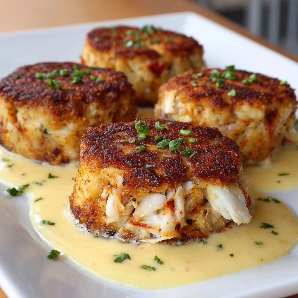 Cheddar Bay Crab Cakes with Lemon Butter Drizzle Recipe - Recipe Image