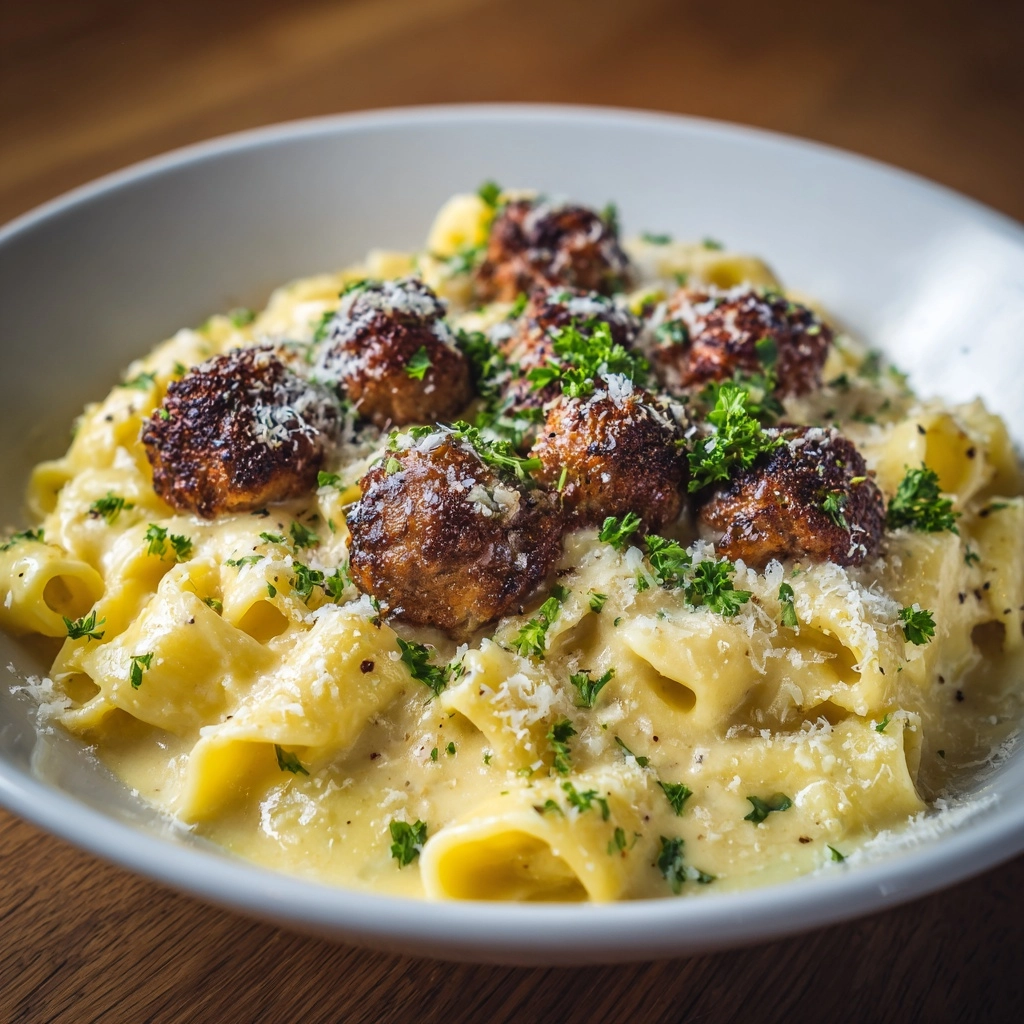 Garlic Butter Sausage Bites with Pasta Recipe - Recipe Image