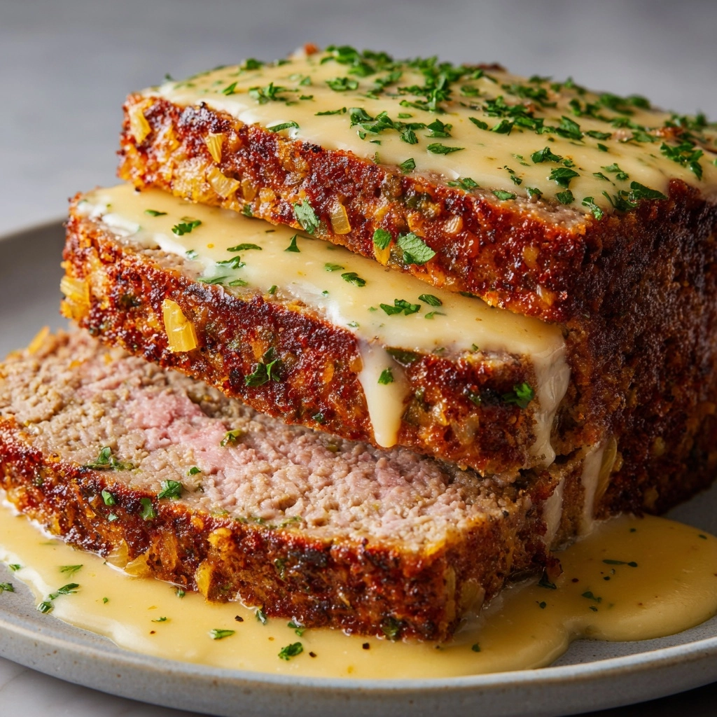 Chicken Cordon Bleu Meatloaf with Creamy Dijon Gravy Recipe