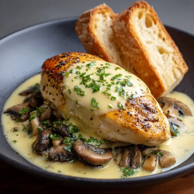 Creamy Brie Chicken & Mushrooms Recipe