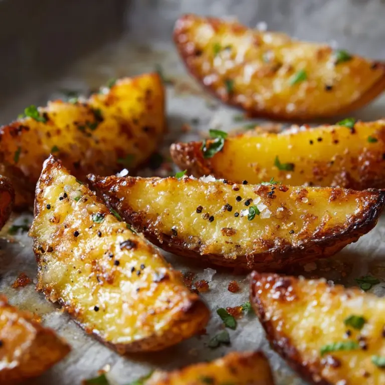 Baked Garlic Parmesan Potato Wedges Recipe