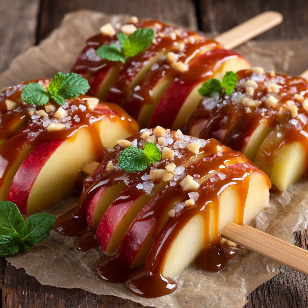 Sliced Caramel Apple Pops Recipe - Recipe Image