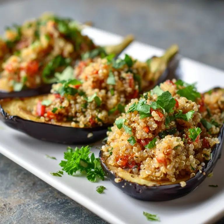 Healthy Quinoa-Stuffed Eggplant Recipe