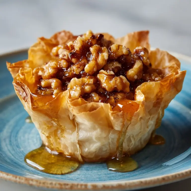 Pecan Caramel Baklava Cups Recipe