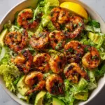Hot Honey Blackened Shrimp Caesar Salad Recipe