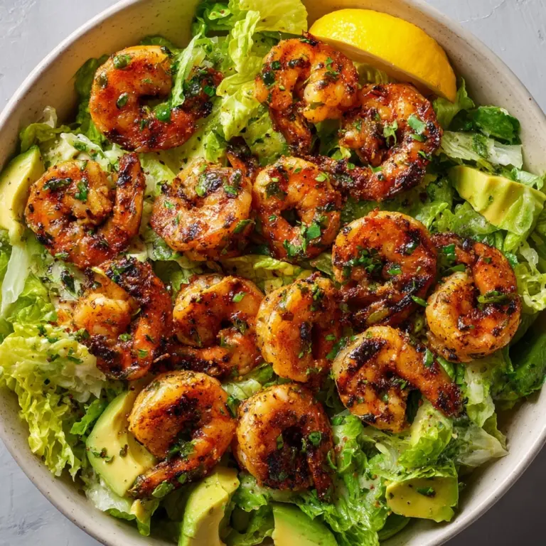 Hot Honey Blackened Shrimp Caesar Salad Recipe