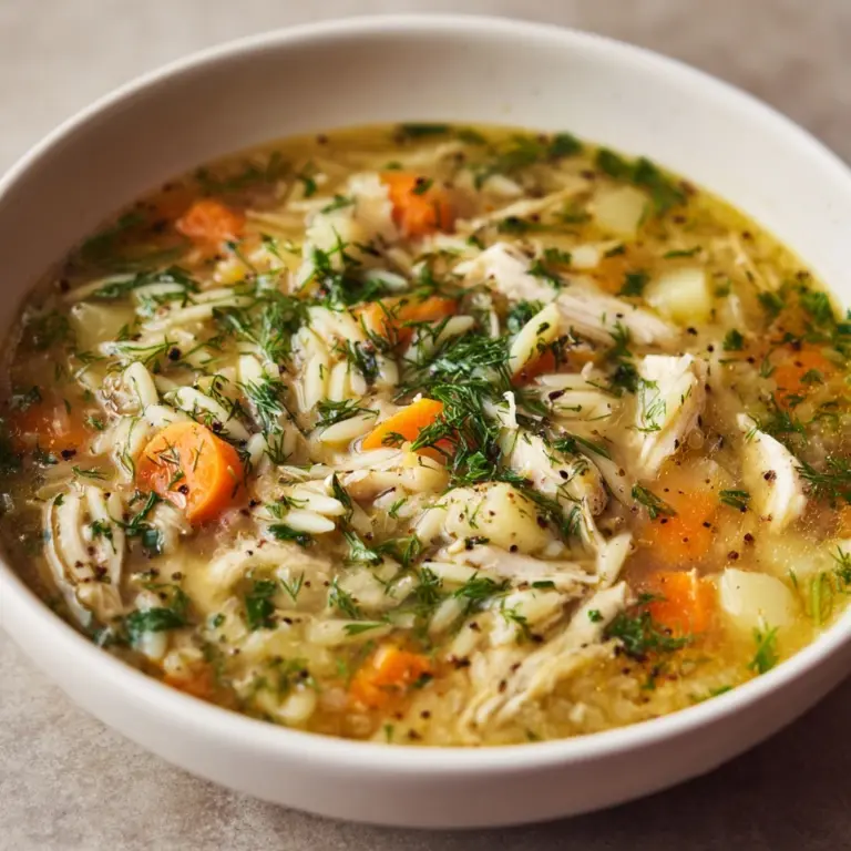 Mediterranean Lemon Chicken Soup Recipe
