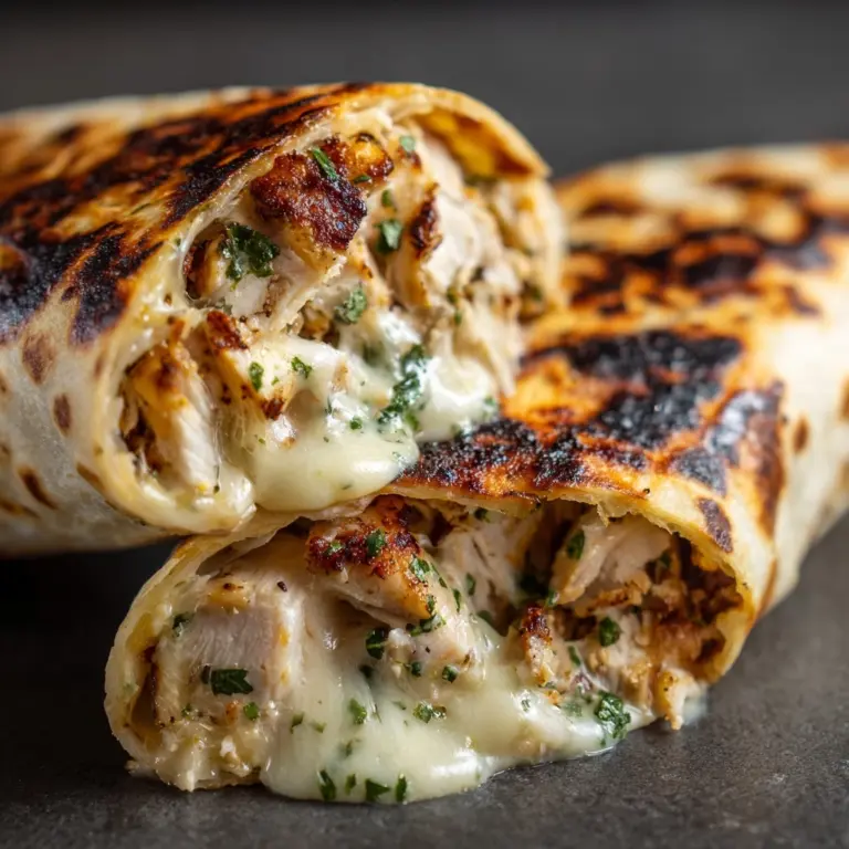 Cheesy Garlic Chicken Wraps Recipe