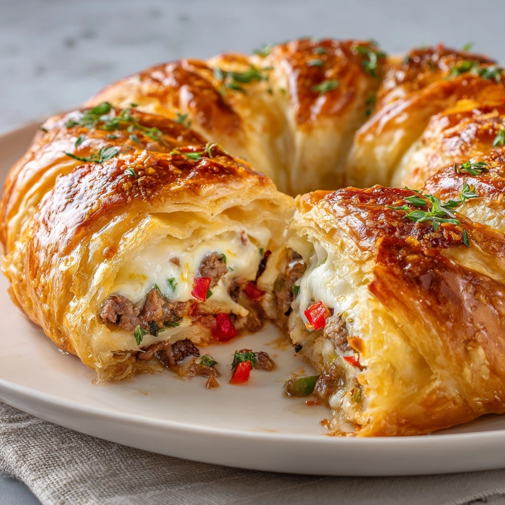 Philly Cheese Steak Crescent Ring Recipe