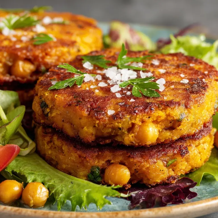 Crispy Chickpea & Sweet Potato Fritters Recipe