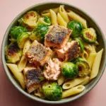 Salmon Pasta with Brussels Sprouts Recipe