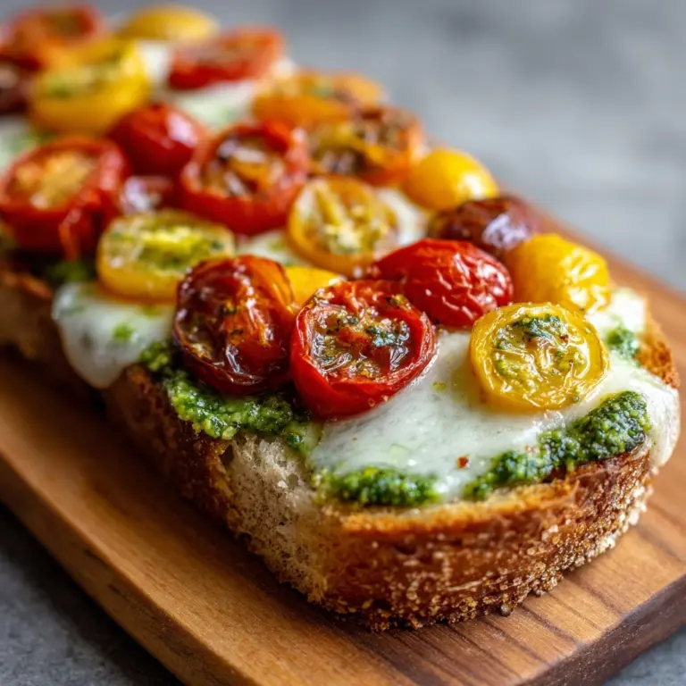 Open-Face Pesto (Cheddar and Tomato Baguette Sandwich) Recipe