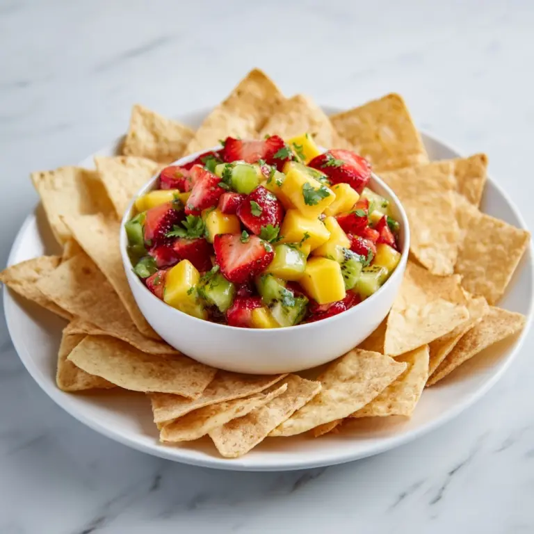 Strawberry Mango Salsa with Cinnamon-Sugar Tortilla Chips Recipe