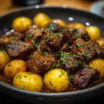Slow Cooker Garlic Butter Beef Bites & Potatoes Recipe