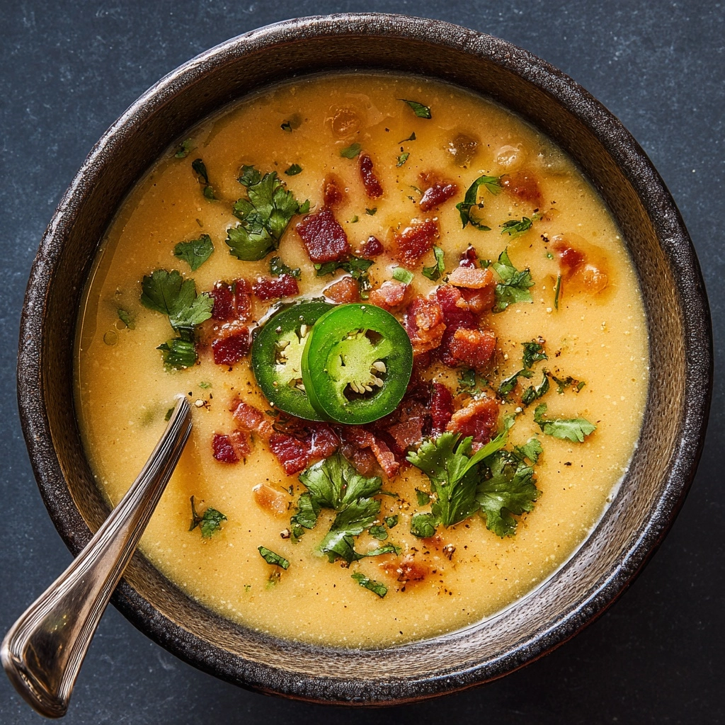 Smoky Jalapeño Cheddar Potato Soup Recipe - Recipe Image