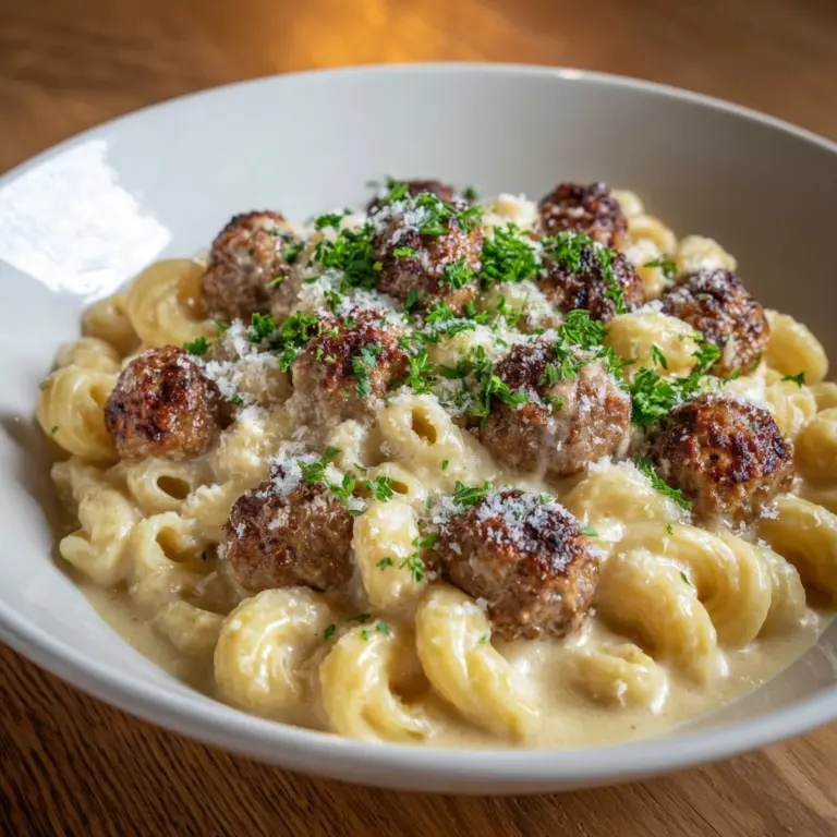 Garlic Butter Sausage Bites with Pasta Recipe