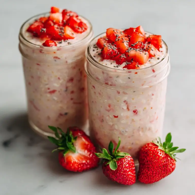 Strawberries and Cream Overnight Oats Recipe