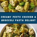 One Pan Creamy Pesto Chicken & Broccoli Pasta Recipe