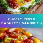 Open-Face Pesto (Cheddar and Tomato Baguette Sandwich) Recipe