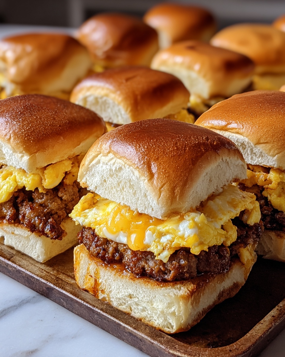 Hawaiian Roll Breakfast Sliders with Sausage, Egg & Cheese Recipe - Recipe Image