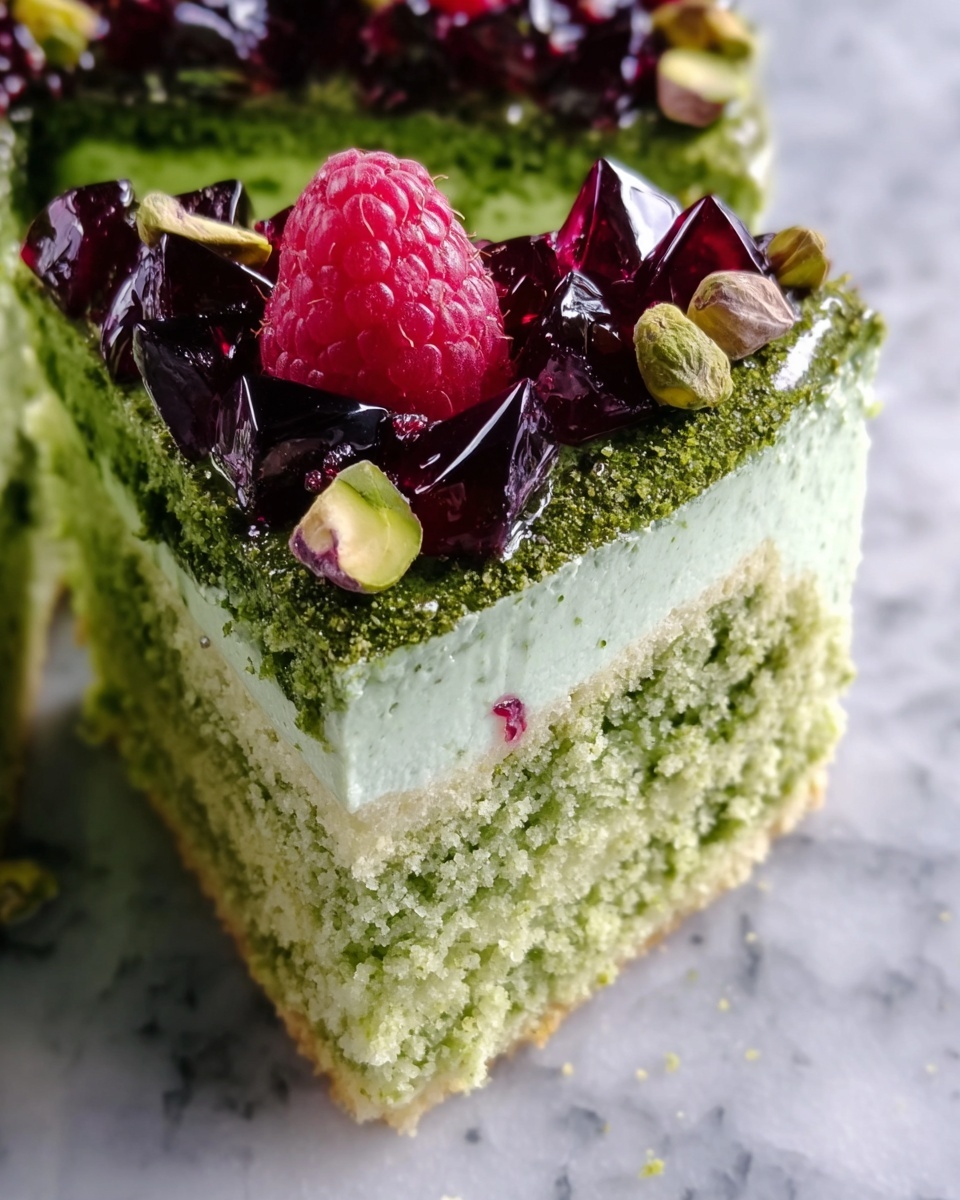 Raspberry Delight Pistachio Cake Recipe - Recipe Image