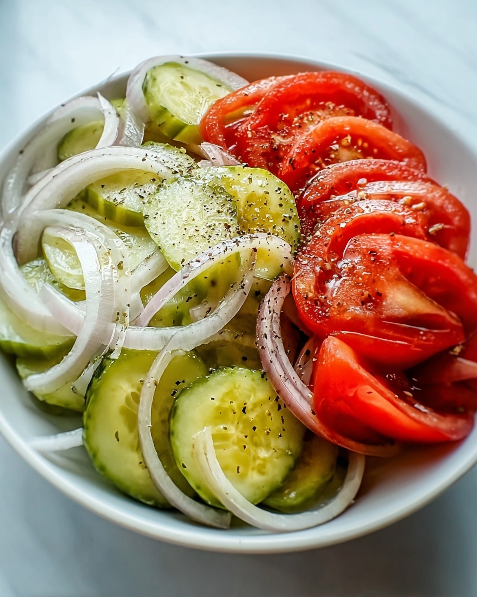 Cucumber, Onion, and Tomato Salad Recipe - Recipe Image
