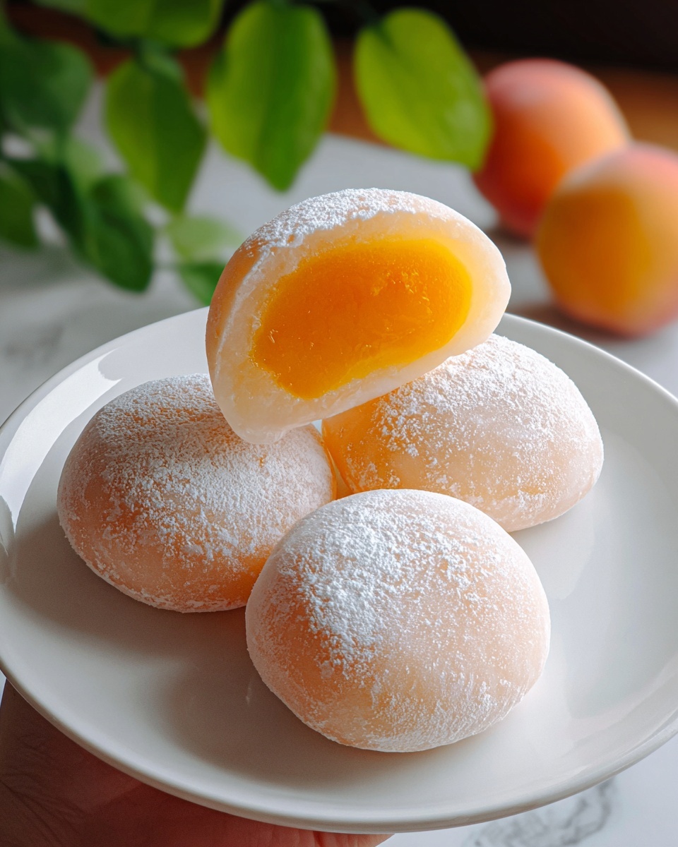 Whole Peach Mochi Recipe (Soft & Chewy) Recipe - Recipe Image