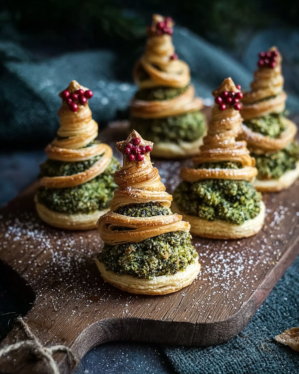 Puff Pastry Pesto Christmas Trees Recipe - Recipe Image