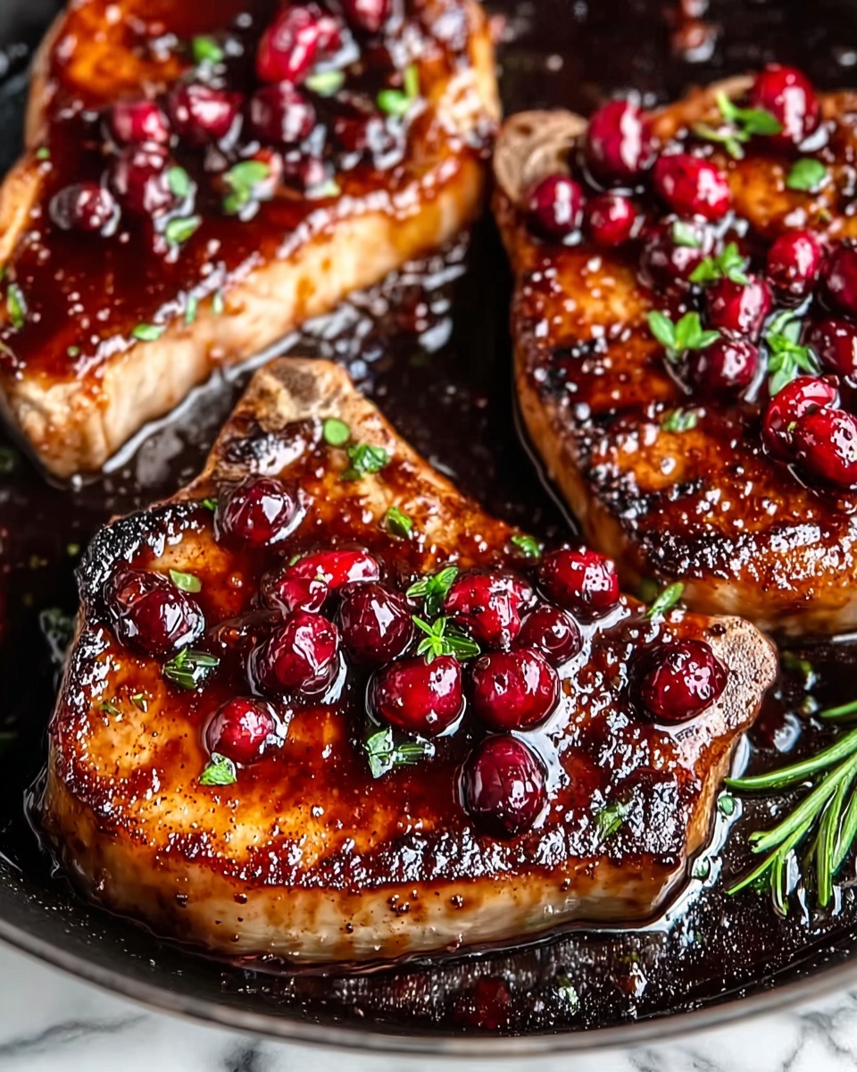 Raspberry Balsamic Glazed Pork Chops Recipe - Recipe Image