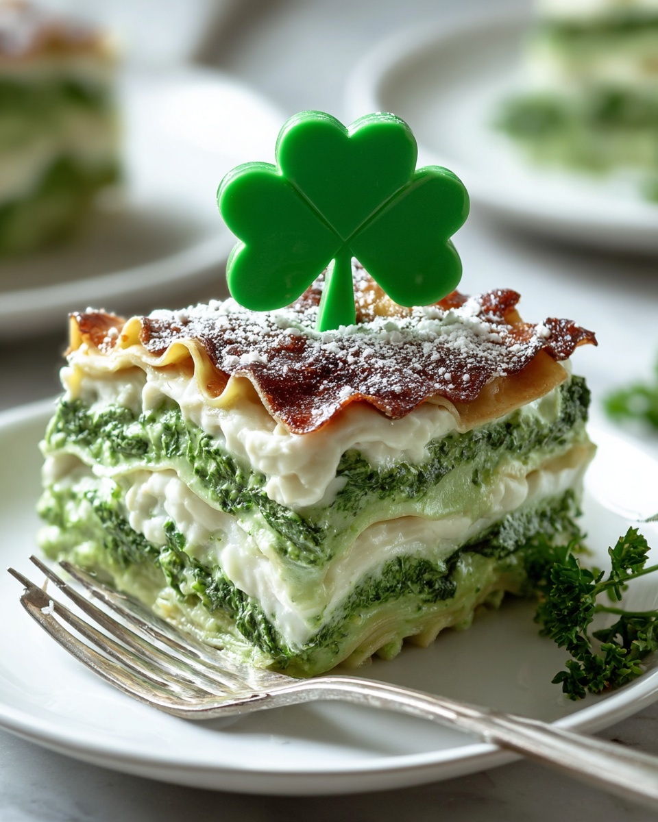 St. Patrick's Day Shamrock Lasagna Dessert Recipe - Recipe Image