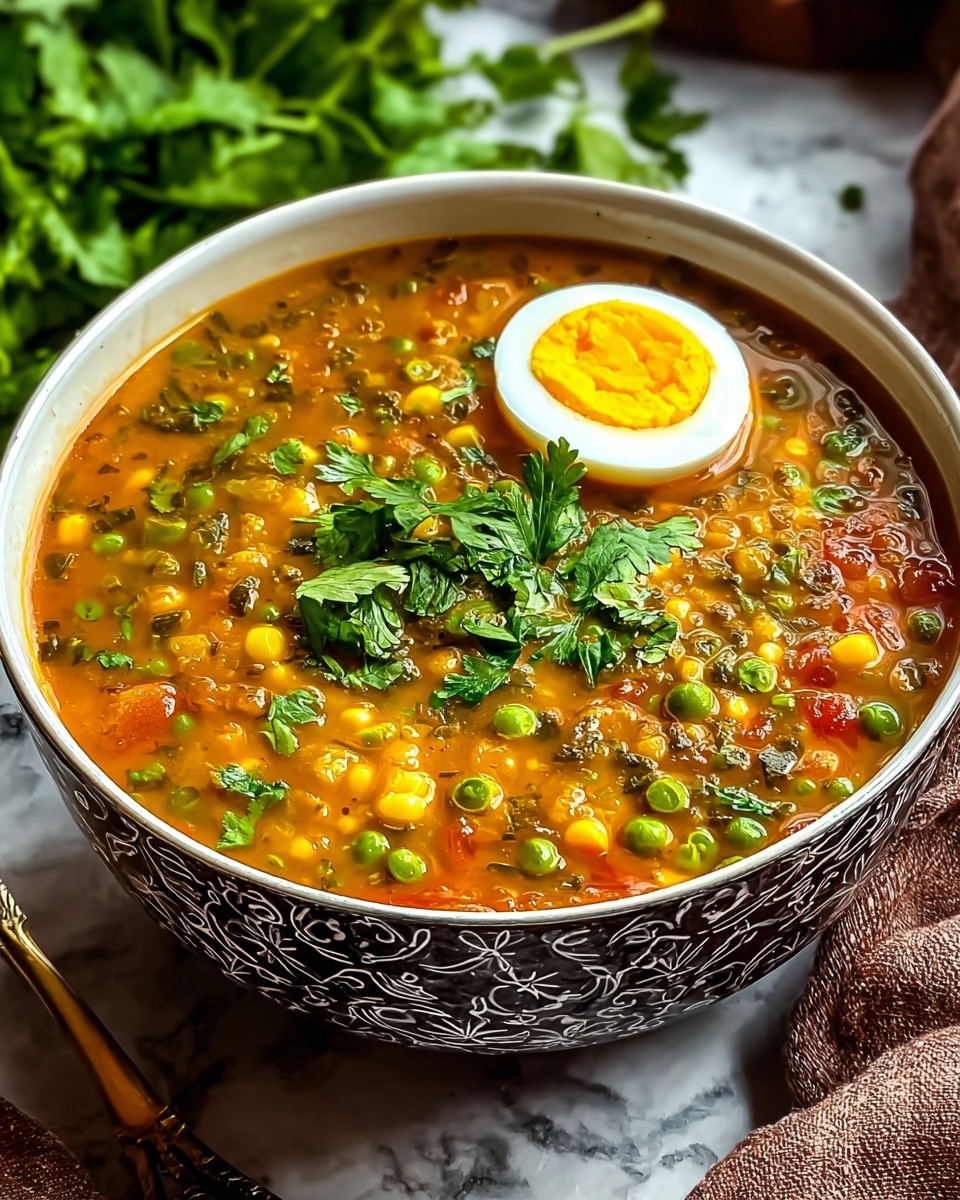 Moroccan Egg Drop Harira (Vegetable and Legume Soup) Recipe - Recipe Image